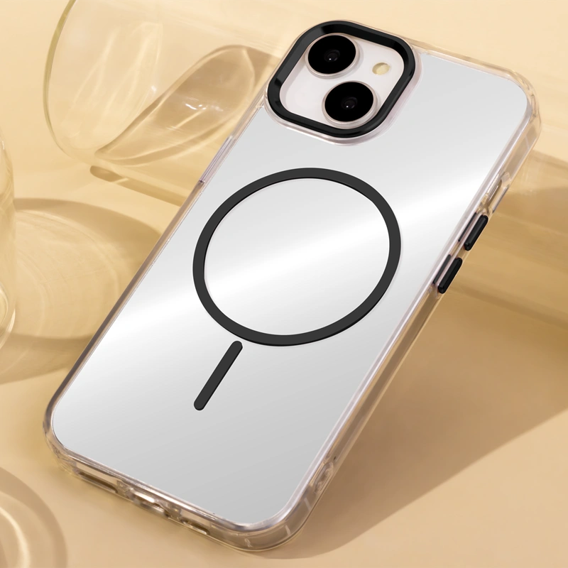 Smart iPhone 17 Pro Max skaidrus MagSafe dėklas, juoda, 6 nuotrauka